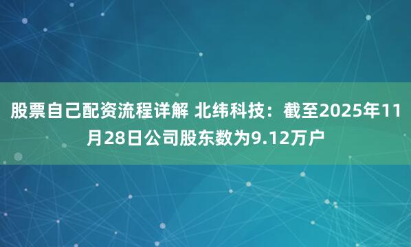 股票自己配资流程详解 北纬科技：截至2025年11月28日公司股东数为9.12万户